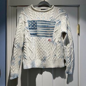 Polo Ralph Lauren American Flag Sweater - White and Blue
